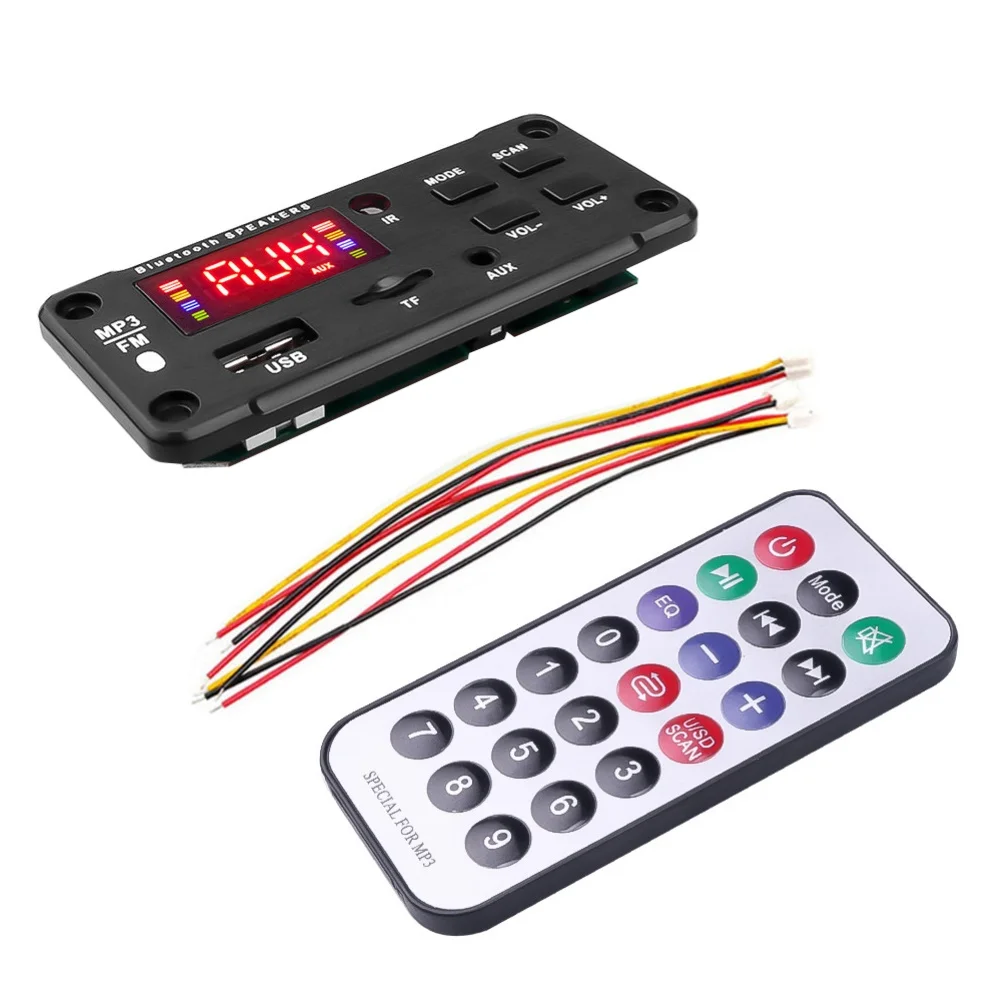 Автомобильный Bluetooth MP3 WMA FM AUX декодер плата аудио модуль TF карта USB Радио