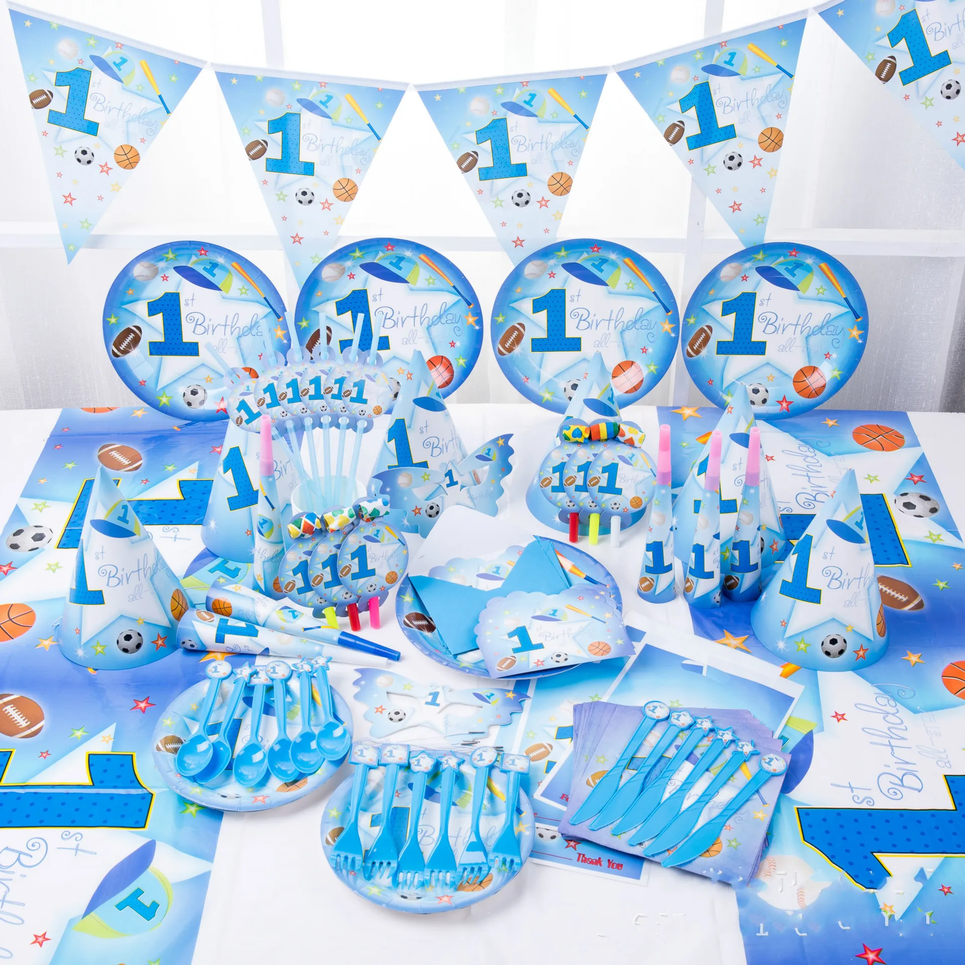 Детские вечерние принадлежности комплект синий спортивный мальчик тематические