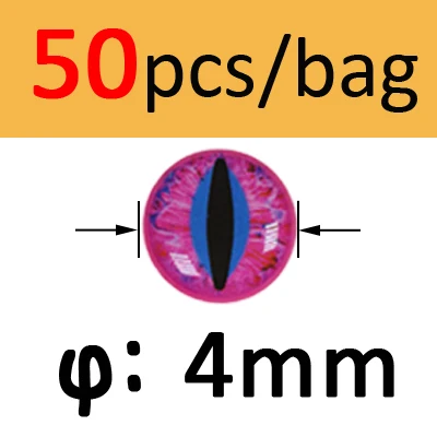 Pink 4mm 50pcs Bimoo 50 шт. 3D 4D голографические рыболовные глаза для приманки рыбные глаза для завязывания мух изготовления приманки ремесло рыбы Череп Живые Глаза Размер 3 мм-12 мм - Цвет: Pink 4mm 50pcs