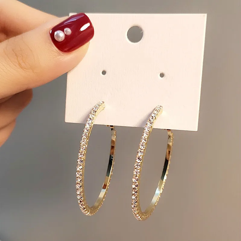 

2021 Korean New Big Circle Earrings for Girls Simple and Temperament Pendientes Earring Female Exaggerated Accessories Jewelry