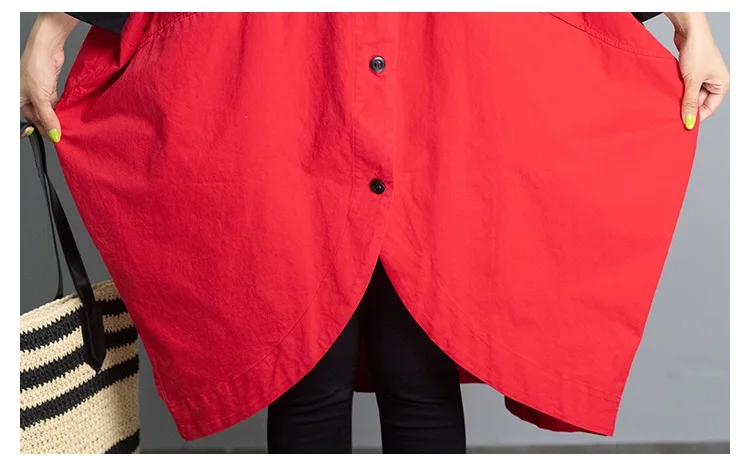cotton plus size Oversized vintage women causal loose midi spring autumn shirt dress elegant clothes ladies dresses