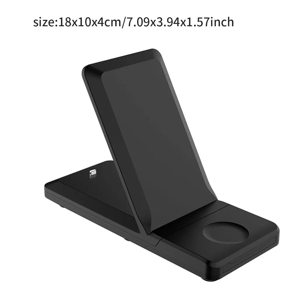 

Wireless Charger 3 In 1 H6 Fast Charging Station Stand Dock Foldable Holder 15W For IPhone Samsung Huawei Xiaomi And Smart Watch
