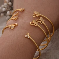 dubai butterfly bangle 4pcslot ethiopian gold color cuff bangles for women bride wedding bracelet african arab jewelry