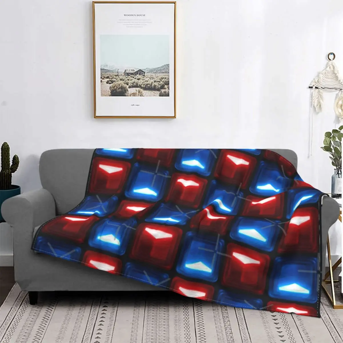 

Beat Saber - V2 Block Pattern Blanket Bedspread Bed Plaid Bed Linen Sofa Blankets Blanket Hoodie Islam Prayer Rug