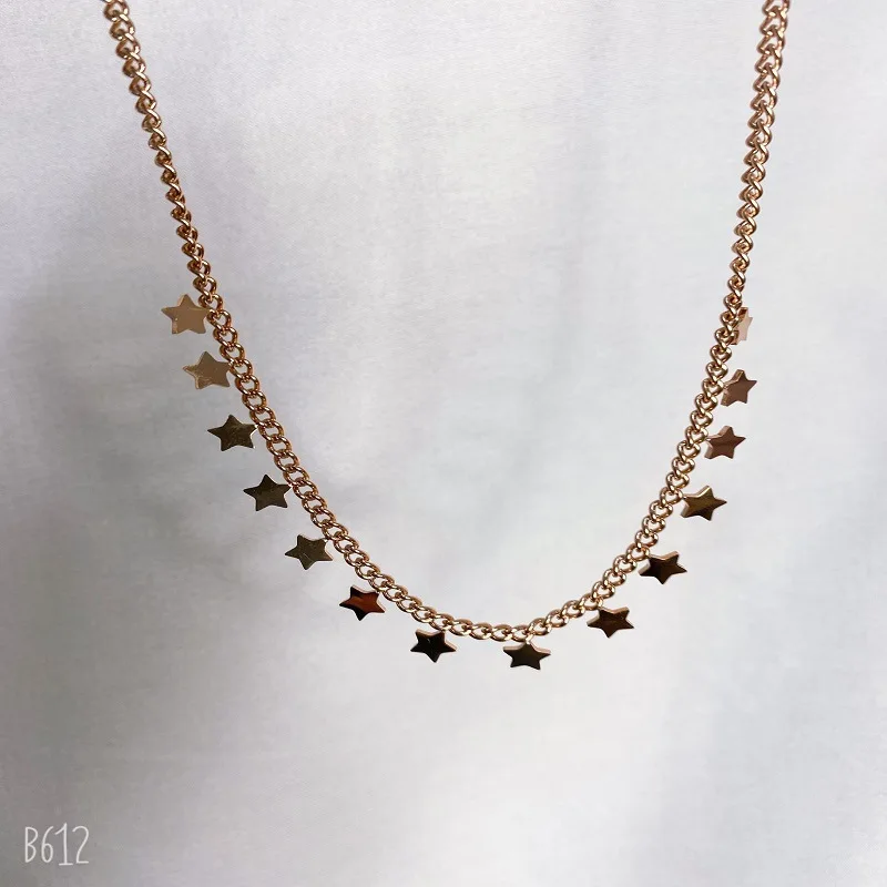 

Titanium Star Moon Star Moon Necklace Female Popular Net Red Ins Simple Dignified Pendant Sweater Chain Clavicle Chain Jewelry