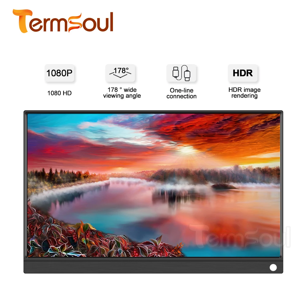 Тонкий портативный монитор 15 6 дюймовый HDMI Type C USB IPS 1080P экран для ноутбука XBox
