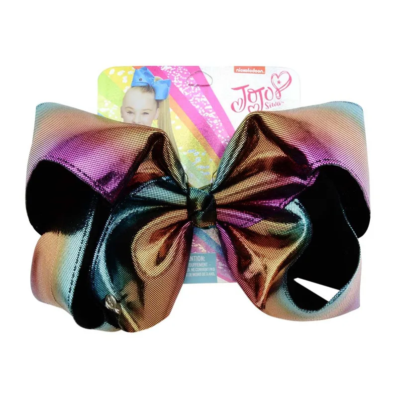 10 " Большой Jojo бант зажим для волос бант для волос Дети ручной работы металлическое печатные ленты узел Аксессуары для волос для девочек - Цвет: 10