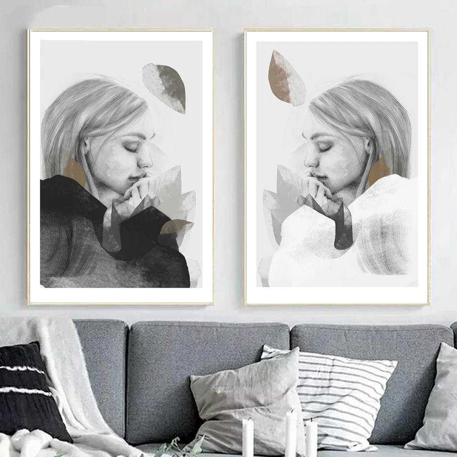 Модульные картины для украшения дома настенная живопись в стиле ретро с листьями