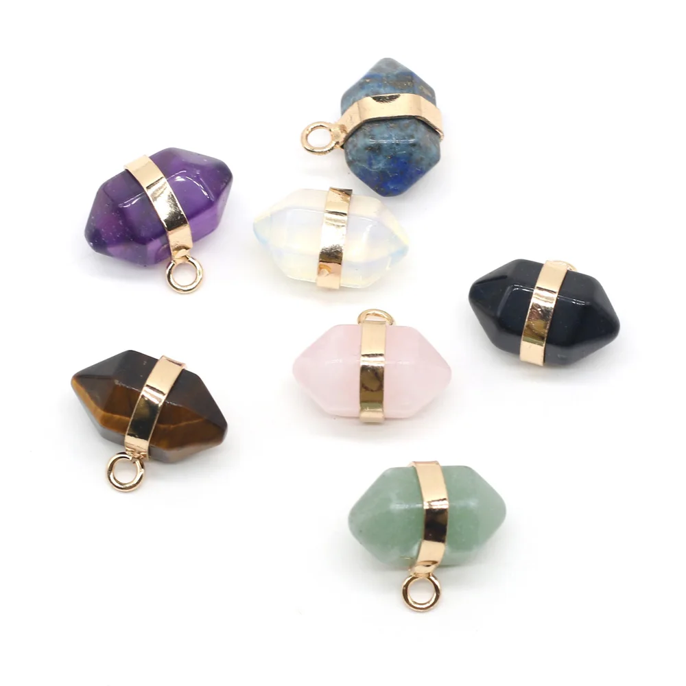 

1PCS Natural Rose Quartzs Amethysts Crazy Agates Pendant Stone Pendants for Jewelry Making DIY Necklace Size 16x16mm