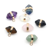1pcs natural rose quartzs amethysts crazy agates pendant stone pendants for jewelry making diy necklace size 16x16mm