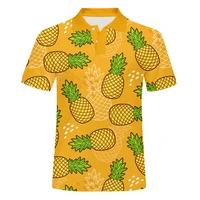 mens polo shirt eu size orange pineapple casual polo t shirt 3d printed fruit casual short sleeve harajuku shirts summer tops