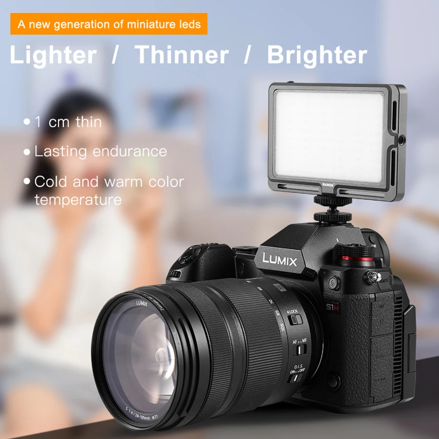 

MAMEN 120B/72R 1000K-9000K Mini Video LED Light Portable Fill Light Built-in Battery for Phone Camera Shooting Studio