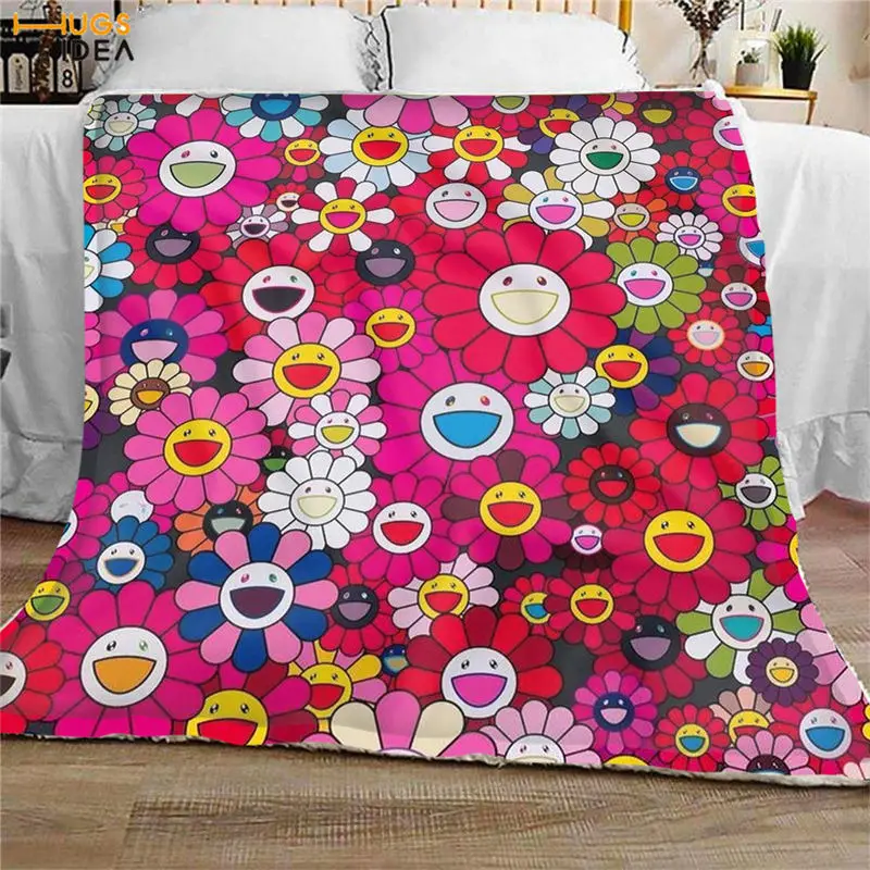 HUGSIDEA милое детское одеяло с рисунком подсолнуха плюшевое флисовое тонкое зимнее