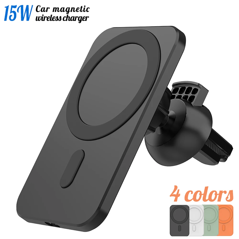 

15W Magnetic Wireless Charger Car Phone Holder For iPhone 13 12 Mini Pro Max Fast Charging Wireless Chargers Phone Mount Holder