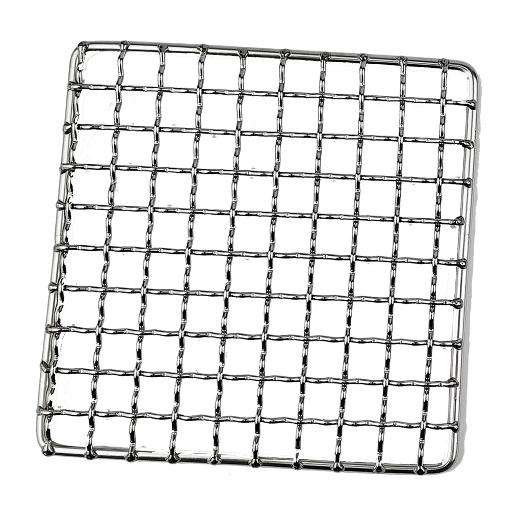 

13x13cm Stainless Steel Barbecue BBQ Grill Net Mesh Firewood Rack Grate Wire Net for Outdoor Hiking Camping Cooking