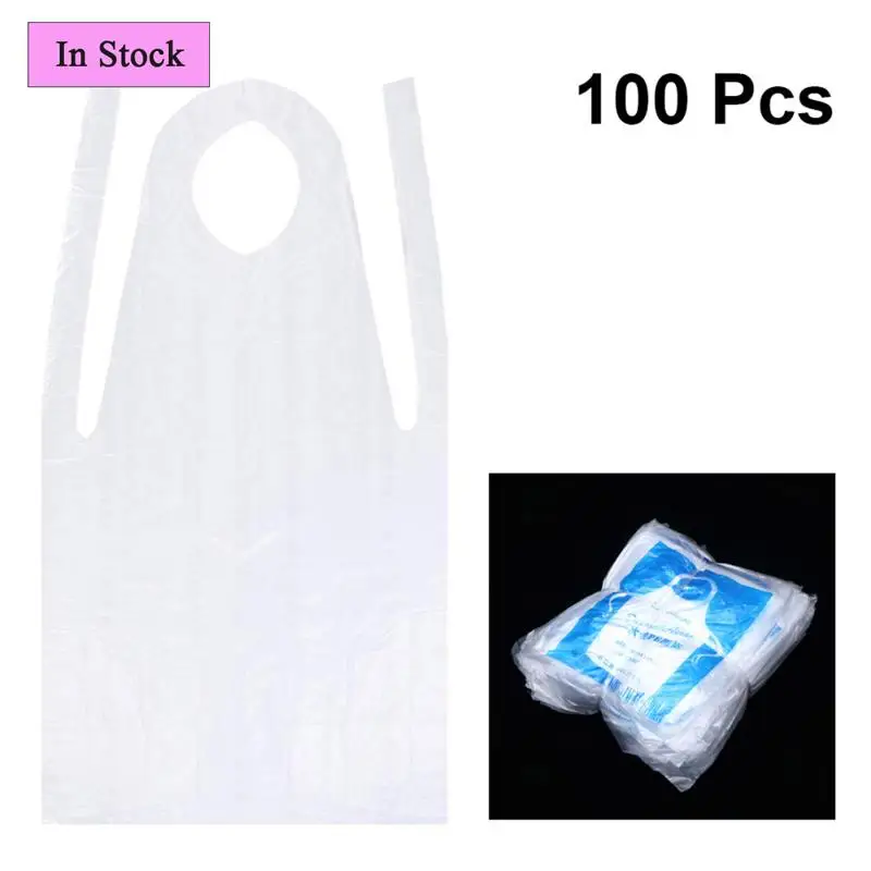 100 шт. Одноразовые Фартуки с защитой от загрязнений из полиэтилена и пластика