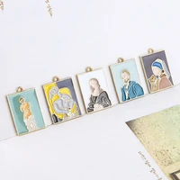 10pcs 16x24mm enamel painting charm for jewelry making and crafting fashion earring pendant necklace bracelet charm fx722