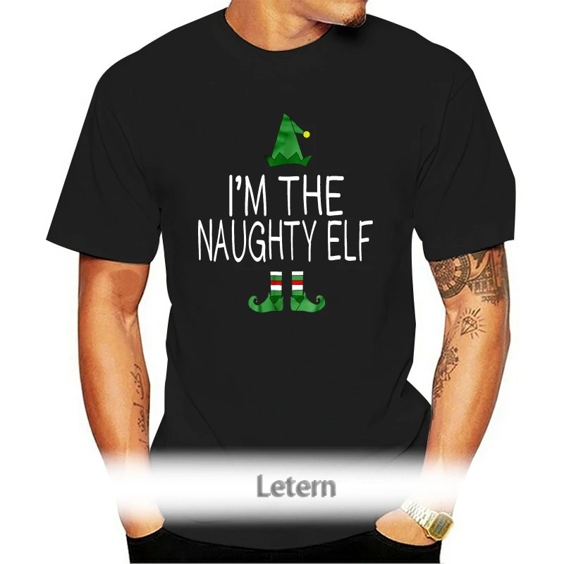 

Men T Shirt I'm The Naughty Elf Christmas Sweater Women t-shirt