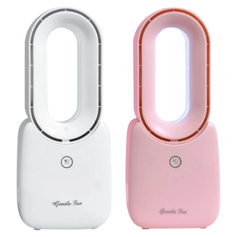 

Portable Mini Cooling Fan Bladeless Desktop Fans USB Rechargeable Led Light Fans for Office Home
