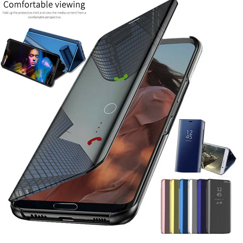 Умный зеркальный флип-чехол для Huawei P30 P20 P10 Lite Pro P9 Plus Honor V30 9X 20 8X max V10 10 Psmart Z |