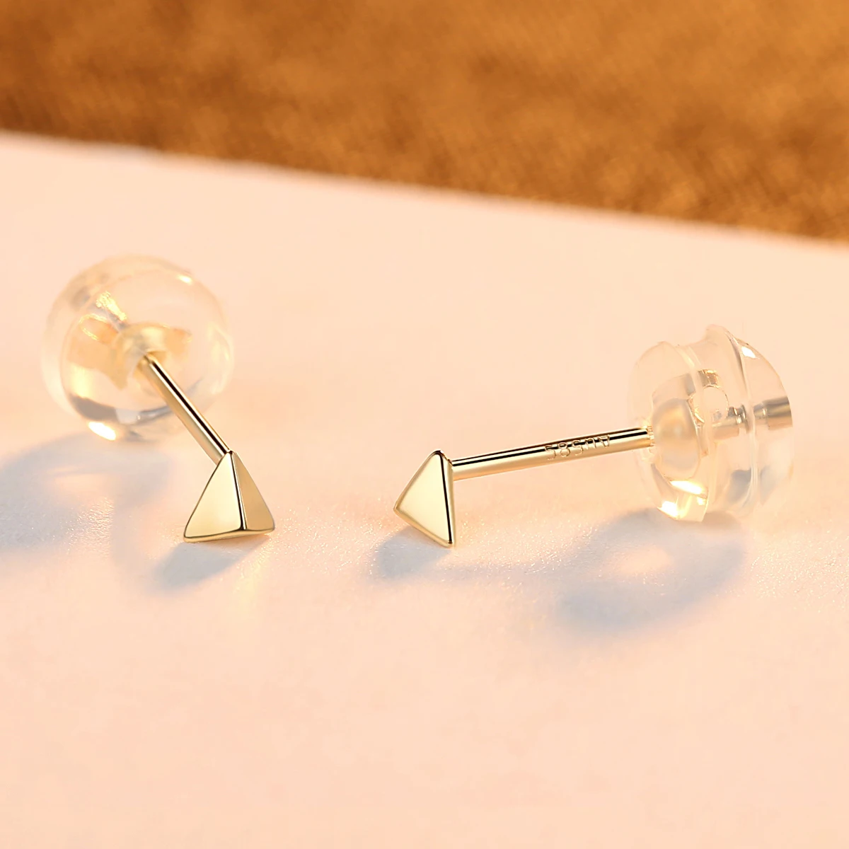

SANYU Created Triangle 14K Gold Stud Earrings for Women Wedding Engagement Fine Jewelry Yellow Gold Pendientes Au585 E14122