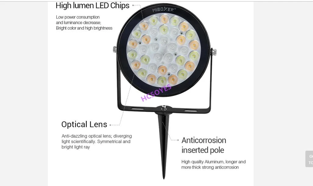FUTC07 100W RGB + CCT светодиодный светильник для сада модель AC100 ~ 240V 50/60Hz 2700K 6500 IP65