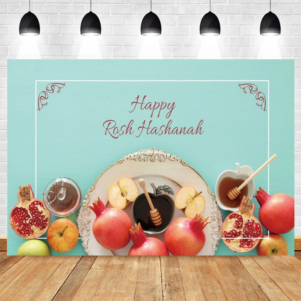 

Happy Rosh-Шана еврейской Новый год фоны для фотосъемки с экстрактом граната Мёд дерева виниловый фотографический фон для фото студии