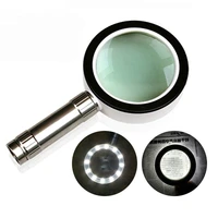 10x handheld magnifier illuminated magnifying glass jewelry loupe w 12 led optical glass lens magnifier f antique appreciation