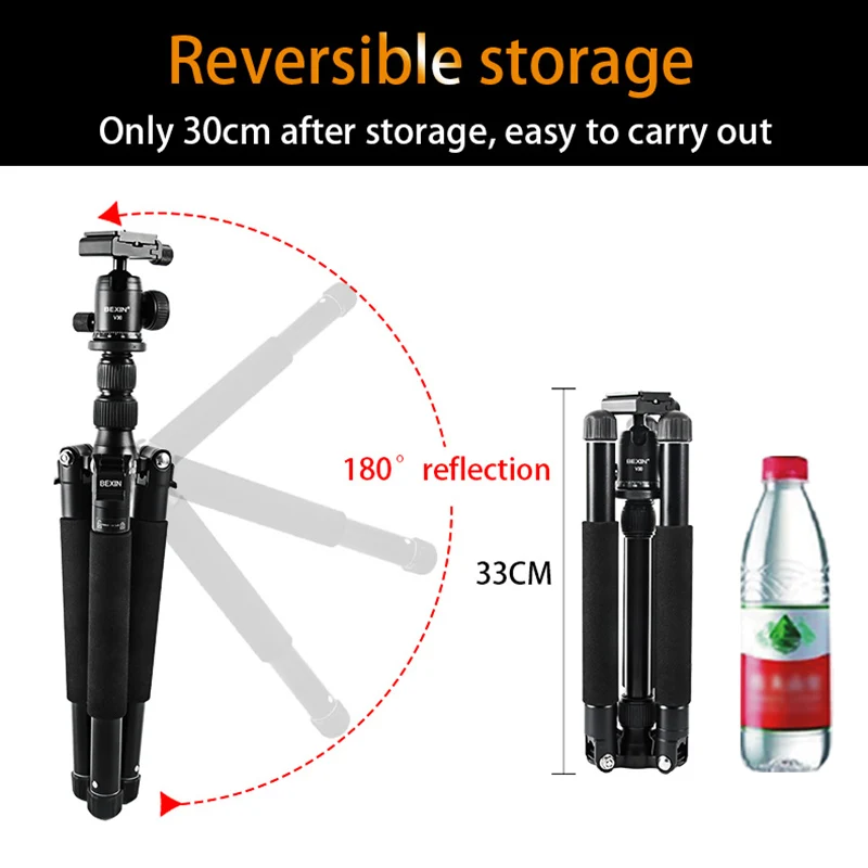 

BEXIN MS27 Lightweight Tripod Aluminum Alloy 360 Panorama Travel Tripod for DSLR Camera Smartphone