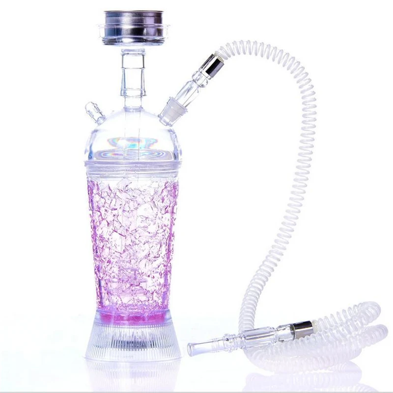 Led 5 цветная акриловая трубка кальян наргиле Completo Chicha кальян арабский кальян набор кальян водяные аксессуары бар домашние Вечерние - Цвет: Лаванда