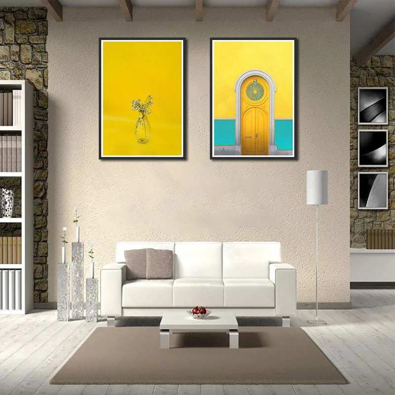 

European colorful construction door frame car flowers jade canvas poster map and wall art living room furniture decoration