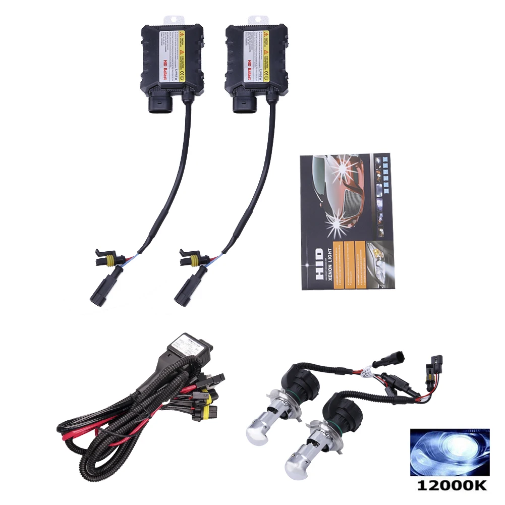 

2pcs H4 HID Xenon Headlight Conversion Bulbs Kit 55W