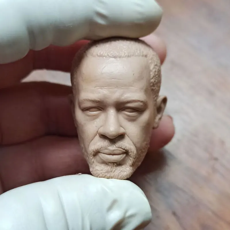 

In Stock 1/6th Superstar Black Man Movie Superstar Head Sculpture White Unpainted For 12inch Doll Action DIY Accessories