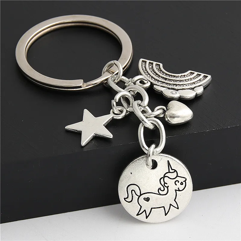1 шт. брелок ручной работы с единорогом Радуга милая звезда кулон для женщин сумка