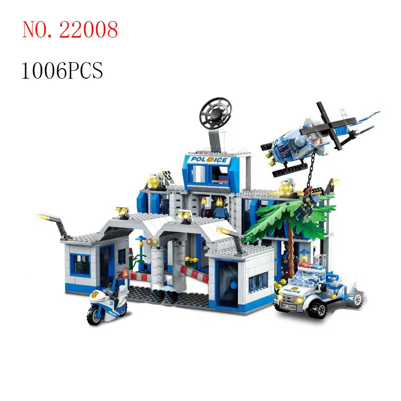 

22008 1006PCS police series Building Blocks Police headquarters set Bricks Toys For Boys birthday gift