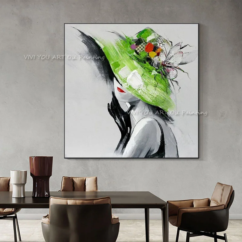 100% ручная роспись сексуальная красивая женщина холст Настенный декор Ручная