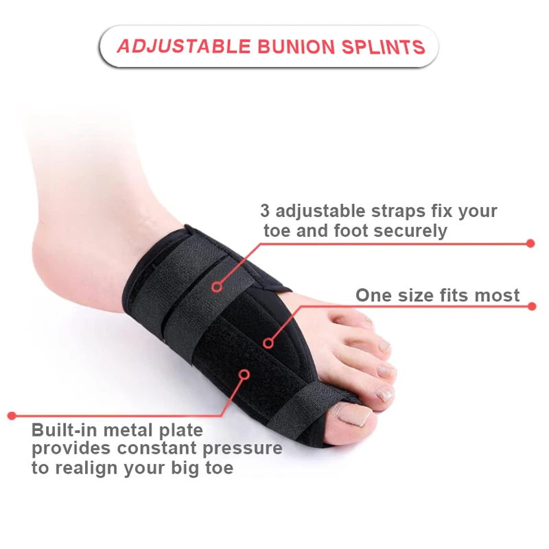 2Pcs Big Toe Separator Splint Correction Bunion Pain Relief Toe Support Brace Hallux Valgus Corrector Foot Orthopedic Tool