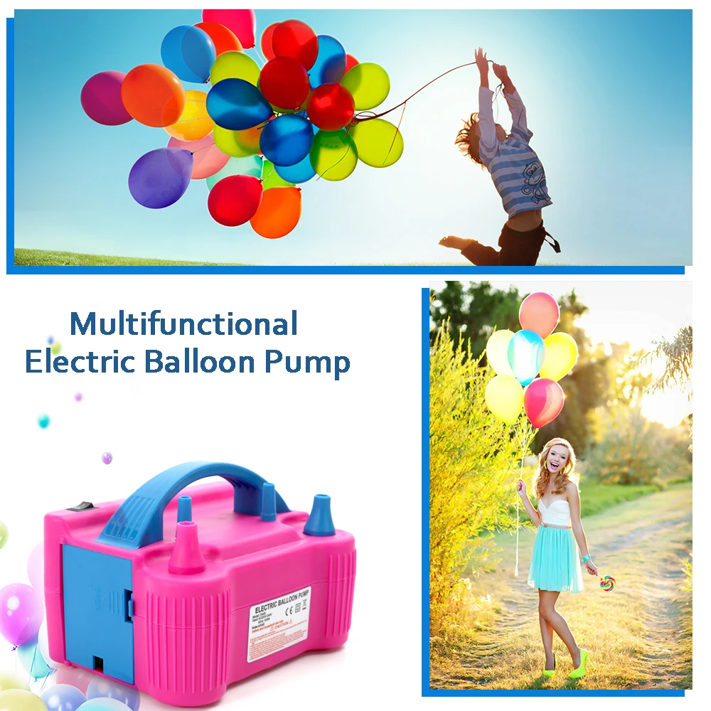 

Balloon Air Pump 100V-240V Electric High Power Two Nozzle Air Blower Balloon Inflator Pump Fast Portable Inflatable Tool