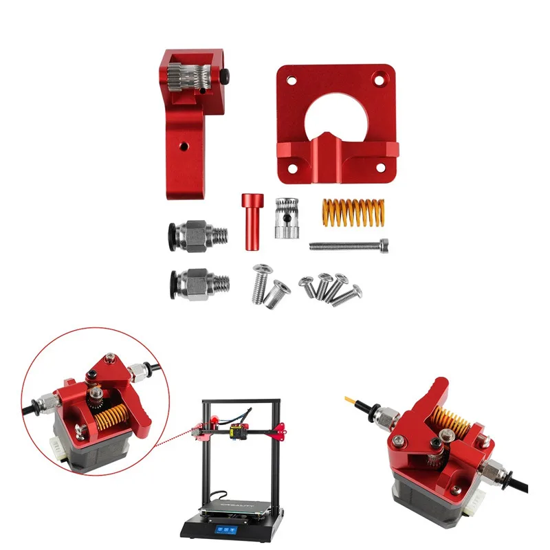 upgraded aluminum dual gear pulley dual drive extruder kit 3d printer parts for creality cr 10 cr 10s cr 10s pro printer free global shipping
