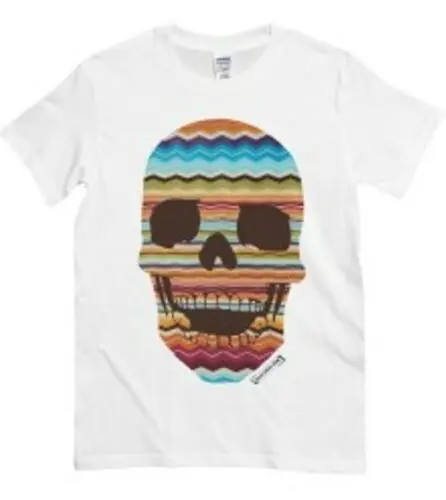 Футболка футболка Мужская на Хэллоуин с рисунком черепа фантазия misoni белая