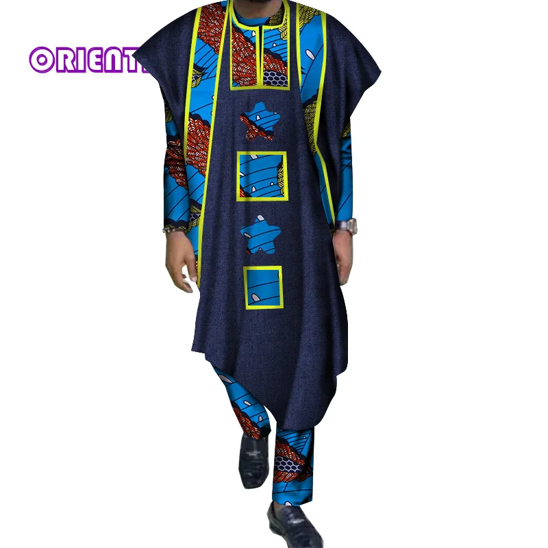 Африканские мужские наряды рубашка с длинным рукавом бальное платье и брюки