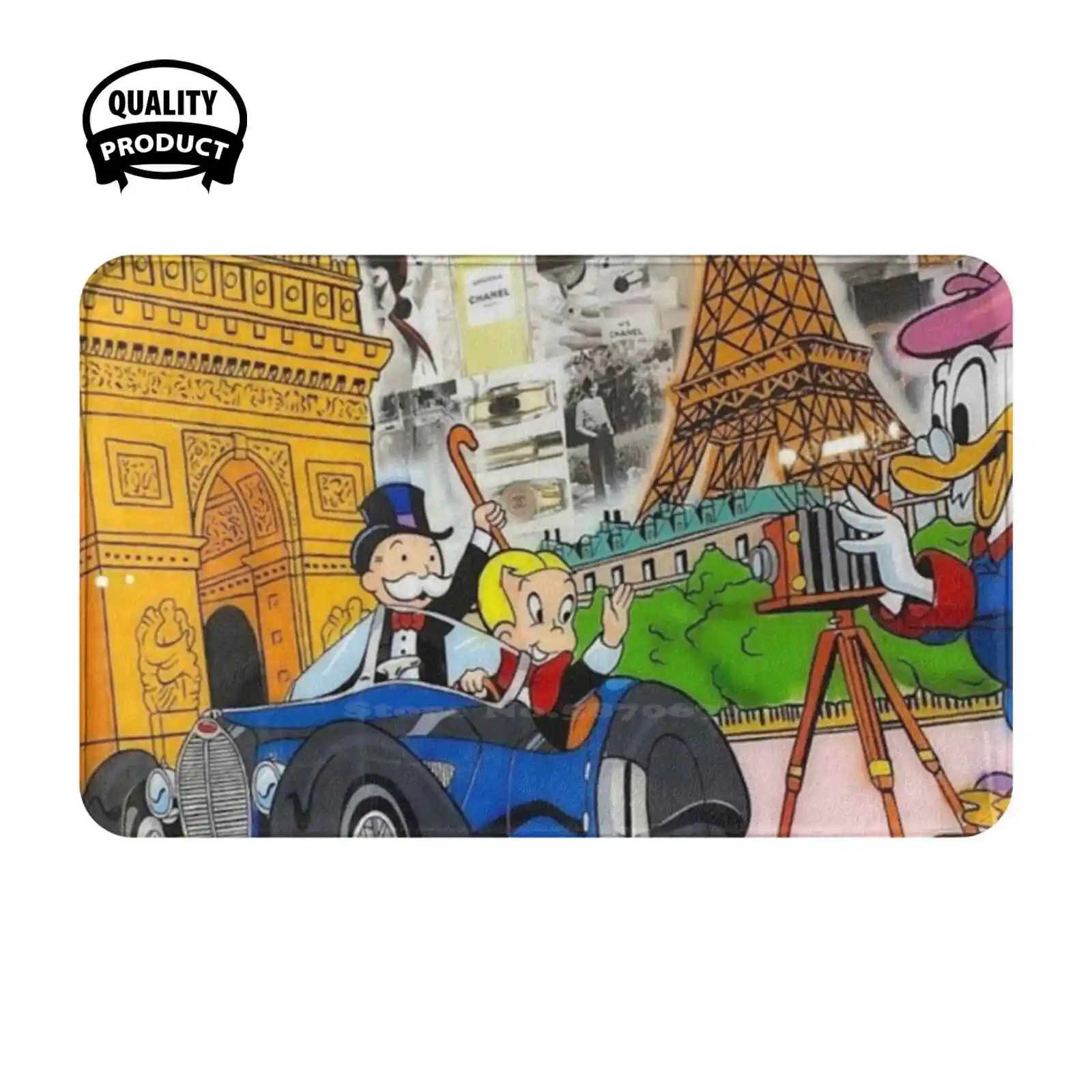 Парижский Мужской мягкий коврик домашний дверной искусство искусства модные