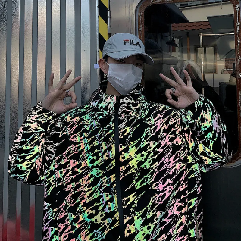 2020 новая верхняя одежда для мужчин с капюшоном светоотражающие светящиеся