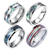 2021 gradient color shell 316l stainless steel wedding ring exquisite womens beautiful finger jewelry couple engagement gift