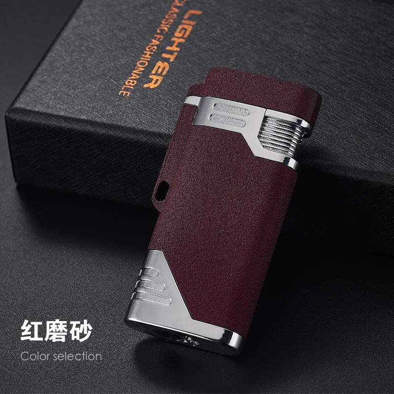 6 цветов двойная струйная Зажигалка для сигар многоразовая Бутановая