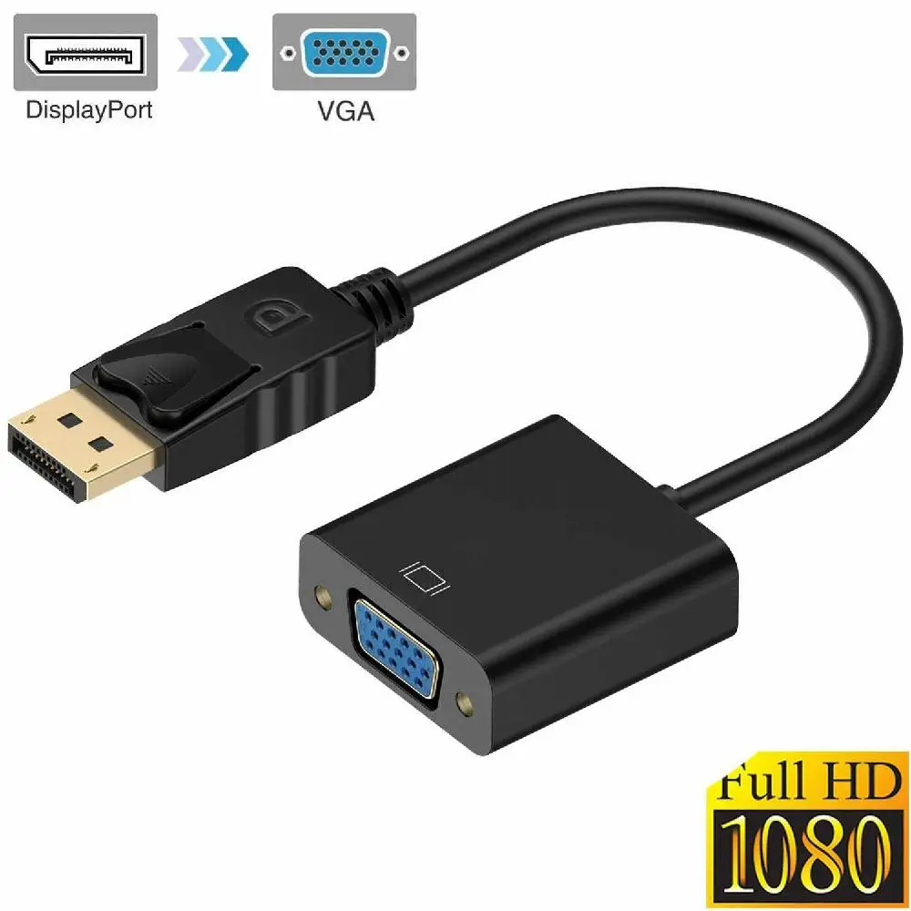 

HD 1080p DP Male To VGA Female Adapter Display Port Adapter Converter Cable for HDTV Monitor MacBook Projector