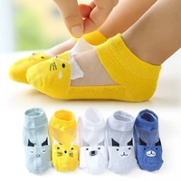 5 pairs lot newborn baby socks cartoon socks cotton thin section mesh socks boys girls children boneless socks