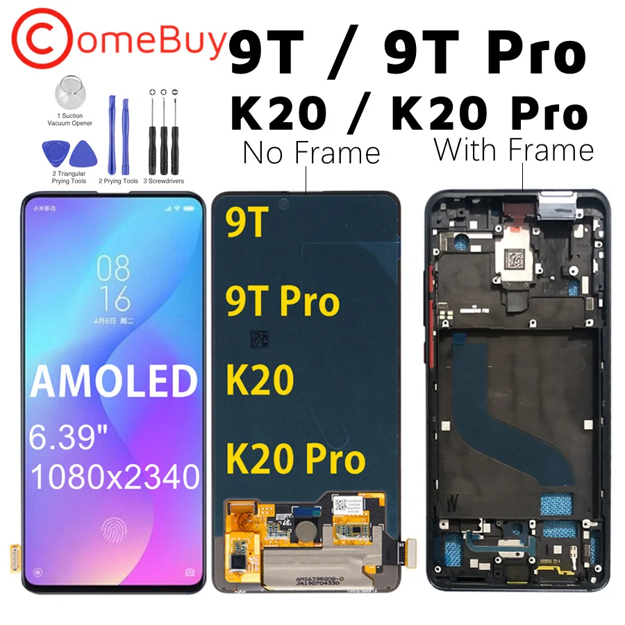 Для Xiaomi mi 9T красный mi K20 ЖК-дисплей сенсорный дигитайзер панель в сборе с рамкой для Xiao mi 9T красный mi K20 Pro ЖК-экран
