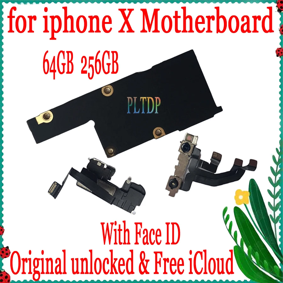 Оригинальная материнская плата для iPhone X 64 Гб 256 ГБ 100% разблокированная iCloud без ID