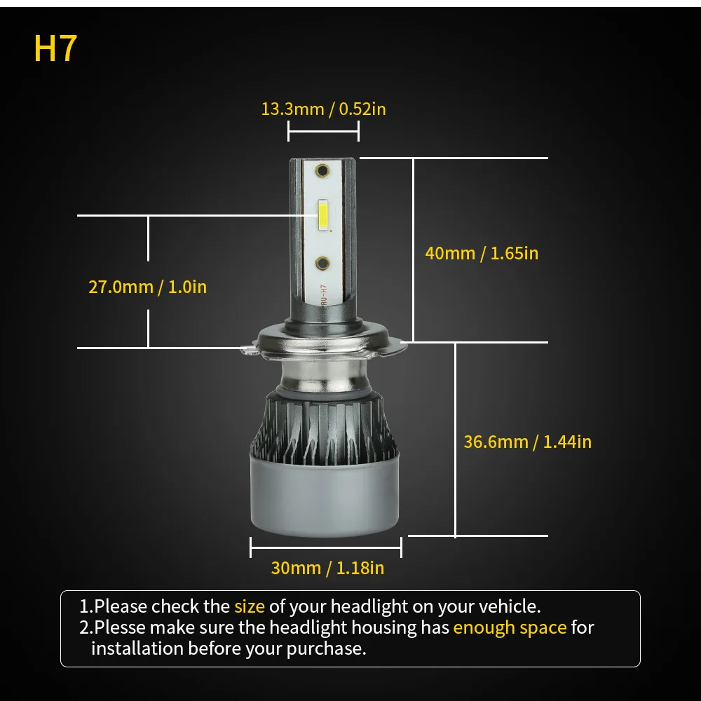 Zdatt H7 светодиодный головной светильник s H8 светодиодный лампы H9 H11 H1 9005 HB3 9006 HB4 автомобильный светильник противотуманные лампы Авто лампы фары 6000 К CSP